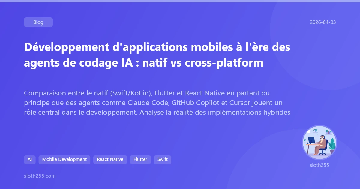Développement d'applications mobiles à l'ère des agents de codage IA ...