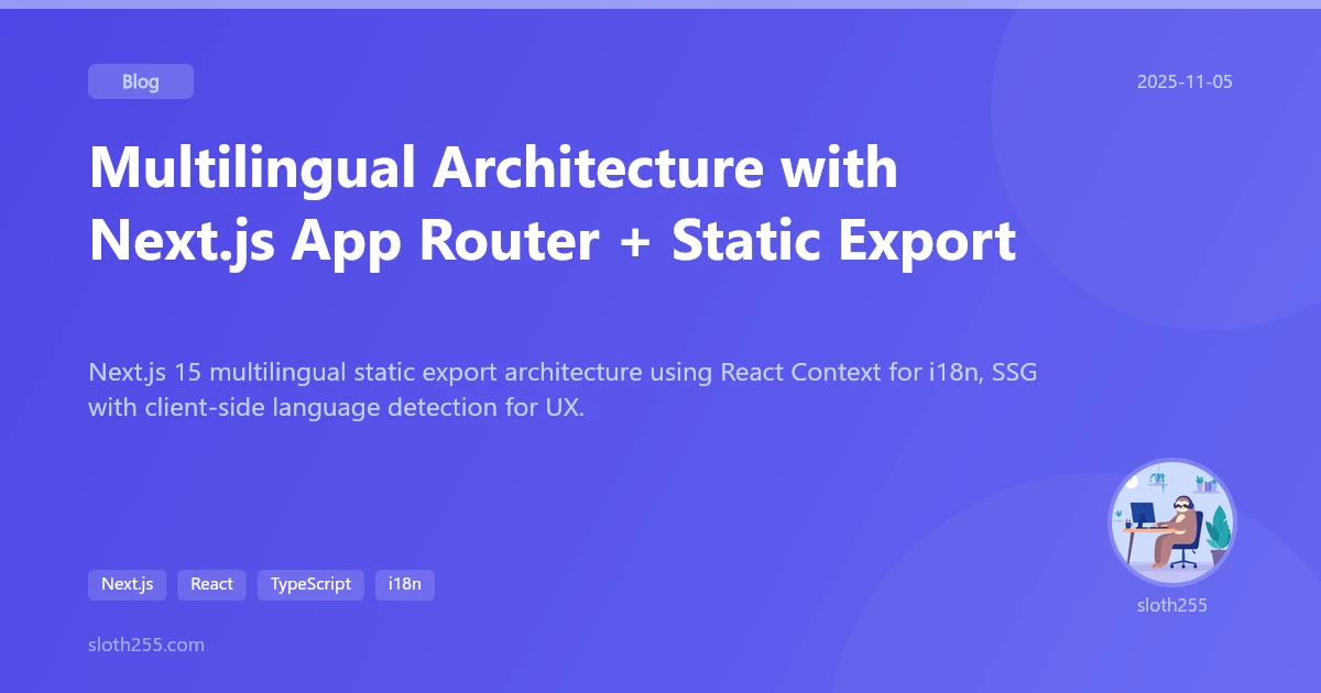 Multilingual Architecture with Next.js App Router + Static Export ...